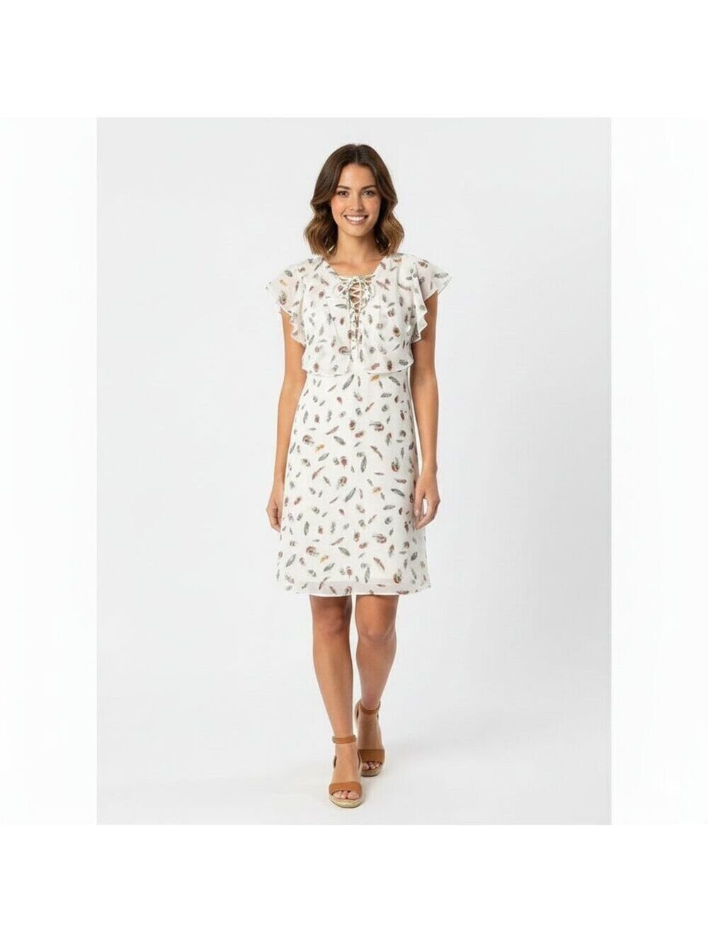 #67 The Kooples Silk Floral Knee Length Dress 100% Silk r XXS 0347